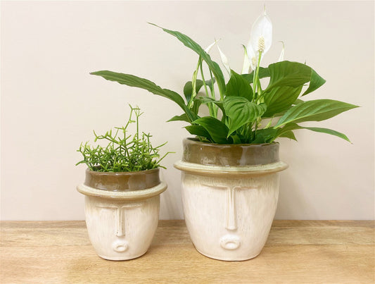 Set of Two Face Planters