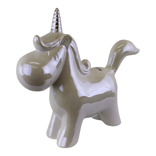 Pearlised Ceramic Unicorn Money Box