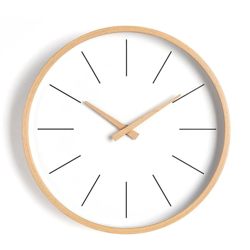 Simple Wood Wall Clock Living Room Silent Nordic Bedroom Quartz Wall Clock Office round Clocks Wall Watches Home Decor C5T116